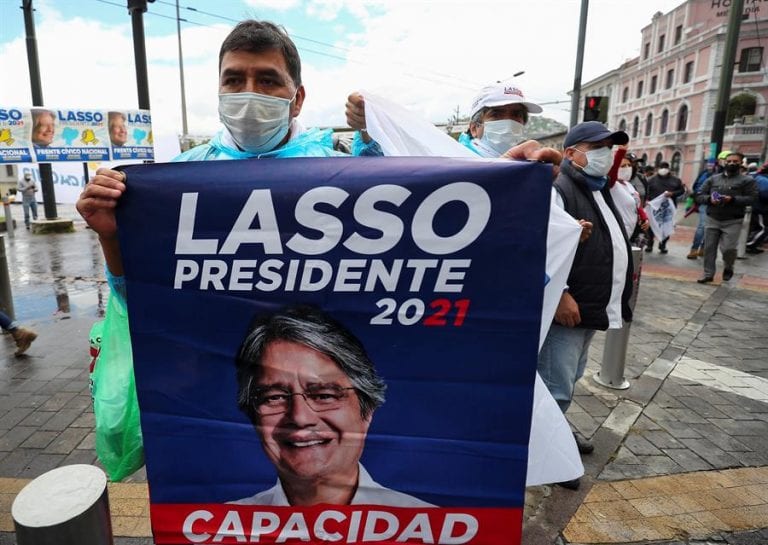 El candidato presidencial, Guillermo Lasso, cierra campaña en Quito
