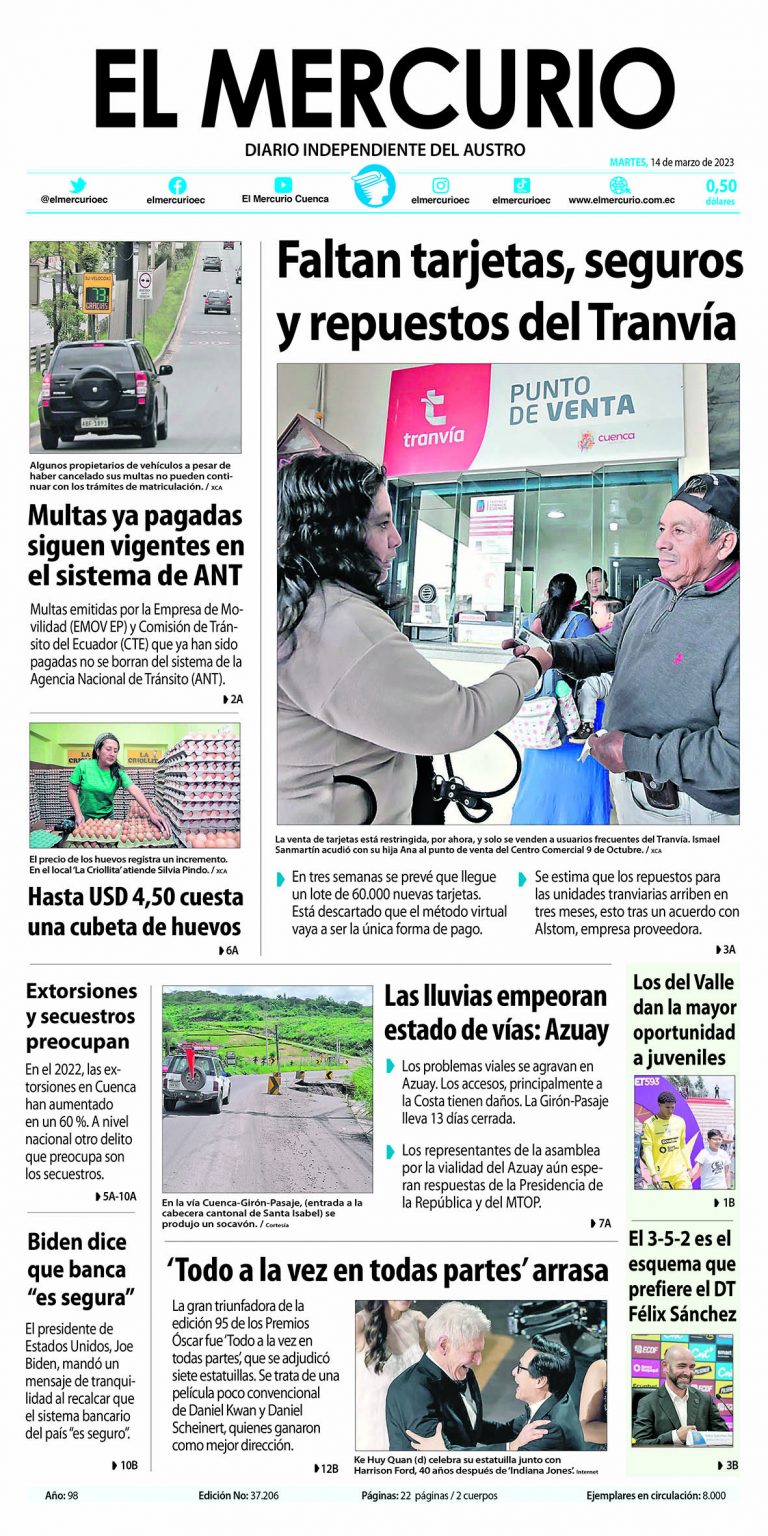 Portada impresa del 14 marzo 2023