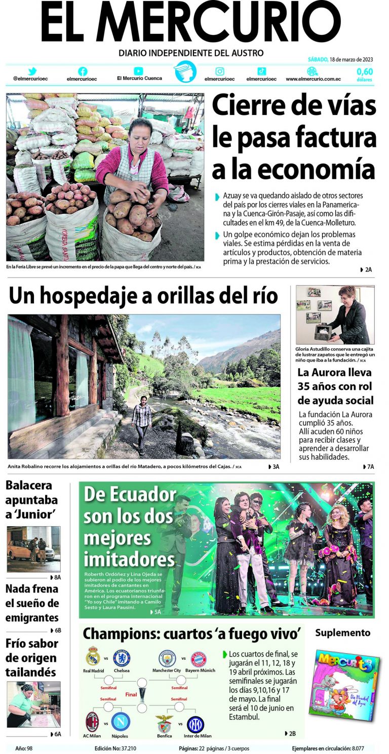 Portada impresa del 18 marzo 2023