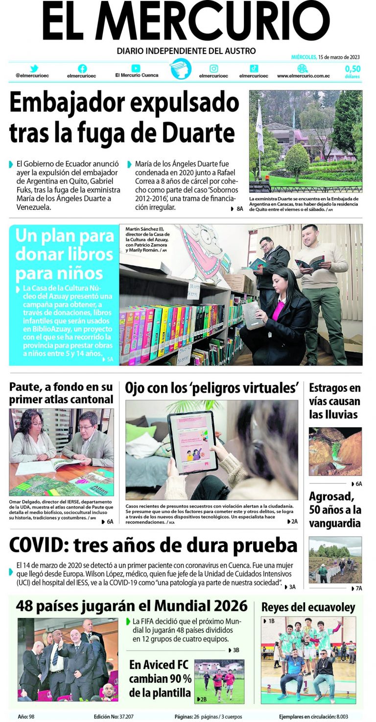 Portada impresa del 15 marzo 2023