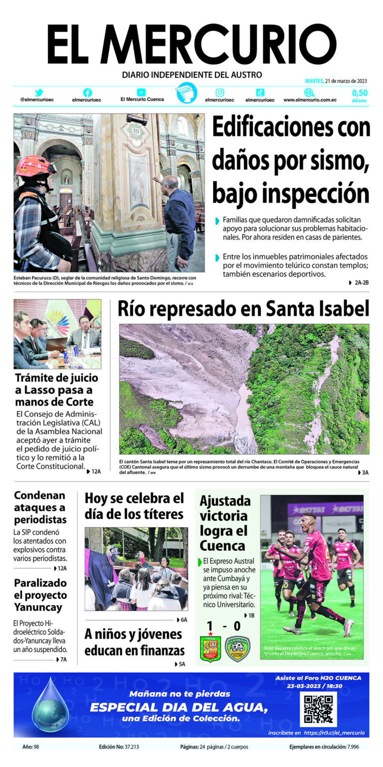 Portada impresa del 21 marzo 2023