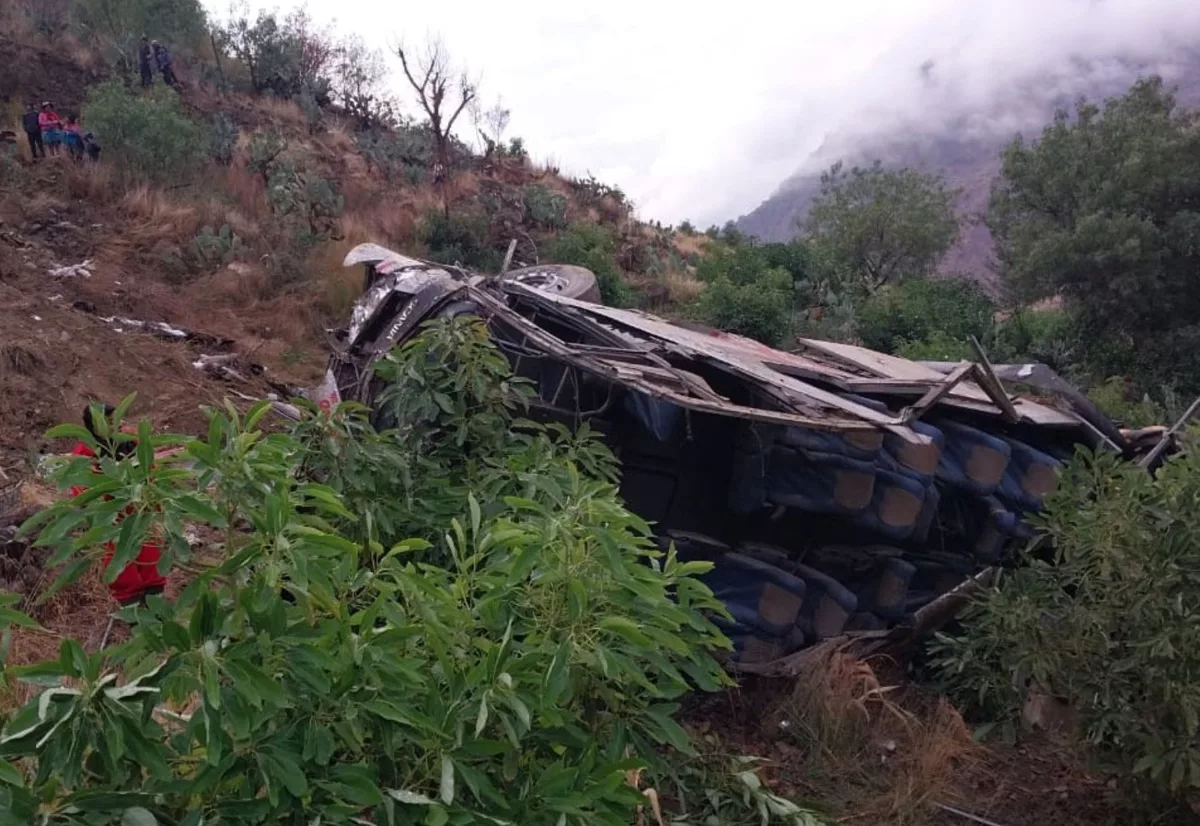 Al menos 24 fallecidos tras la caída de un autobús a un abismo en el sur de Perú. Foto: EFE