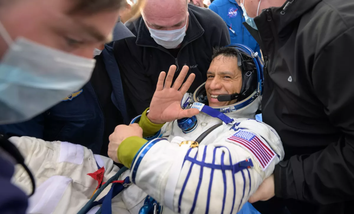 El astronauta Frank Rubio regresóa la tierra, a bordo de la nave Soyuz MS-23, tras 371 días de permanecer en el espacio. Foto: X (Twitter)
