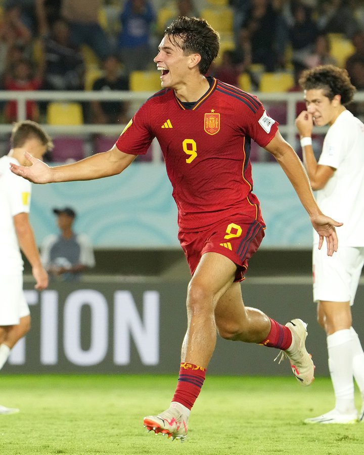 Marc Guiu anotó gol en la victoria de España ante Canadá. Foto: FIFA