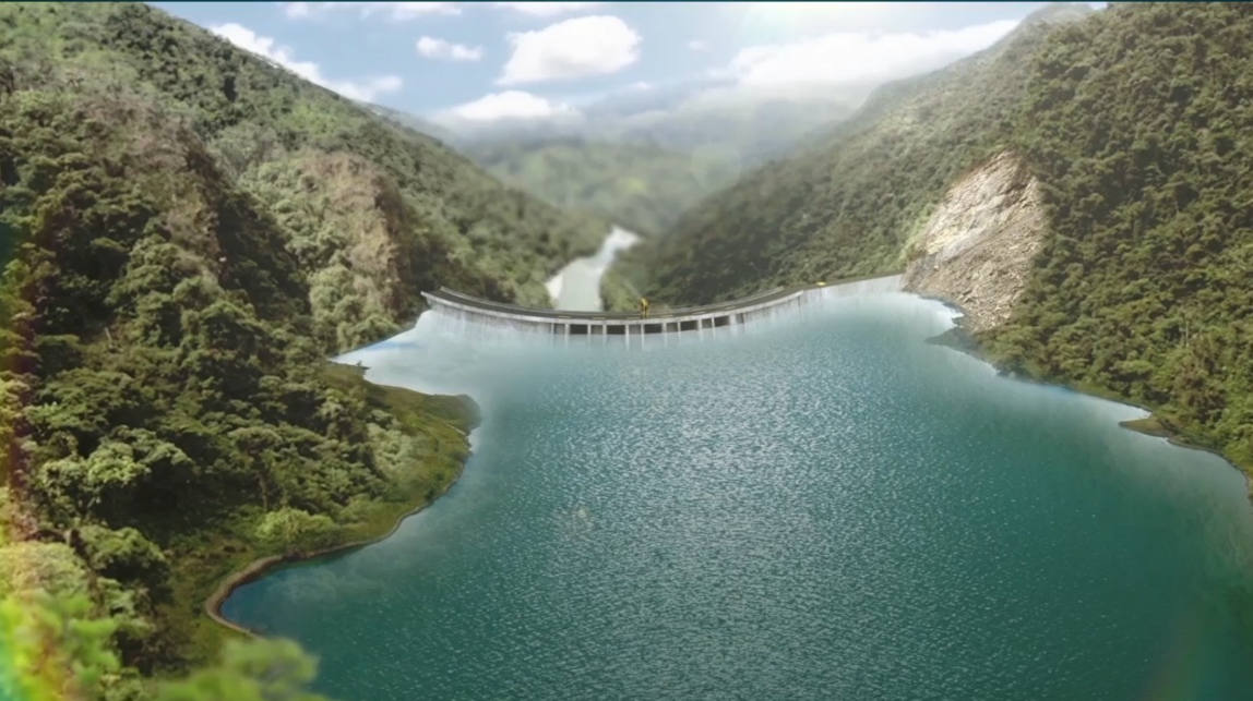 Imagen digital de la propuesta para la hidroeléctrica Cardenillo que se prevé implementar en Azuay. /Cortesía