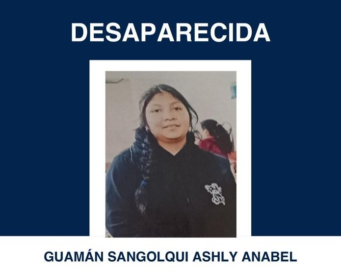 Ashley Anabel Guamán Sangolquí, de 18 años, está reportada como desaparecida desde el lunes 5 de febrero de 2024.