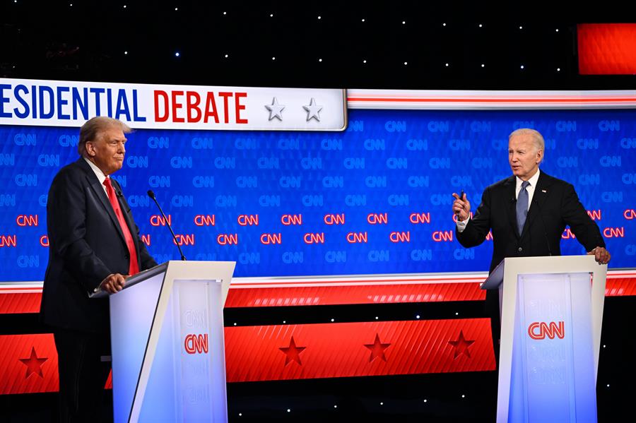 Una noche negra para Biden, donde perdió claramente el primer debate presidencial contra su rival Trump.