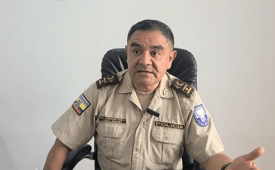 Pablo Guachamín, jefe de la Subzona de Azuay, dio detalles de los delitos como robos, en Azuay.
