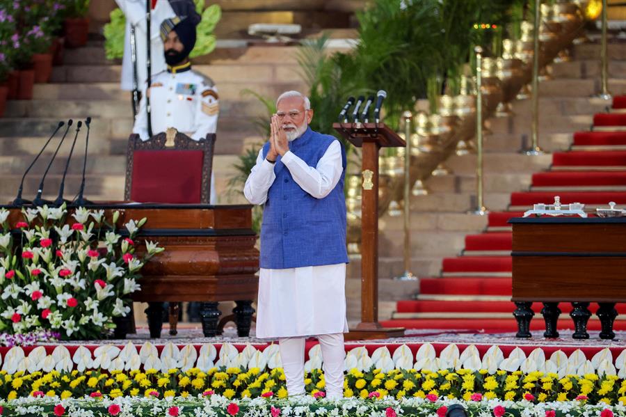 la India celebró este lunes su primera reunión del Gabinete de ministros tras la toma de posesión del primer ministro, Narendra Modi.