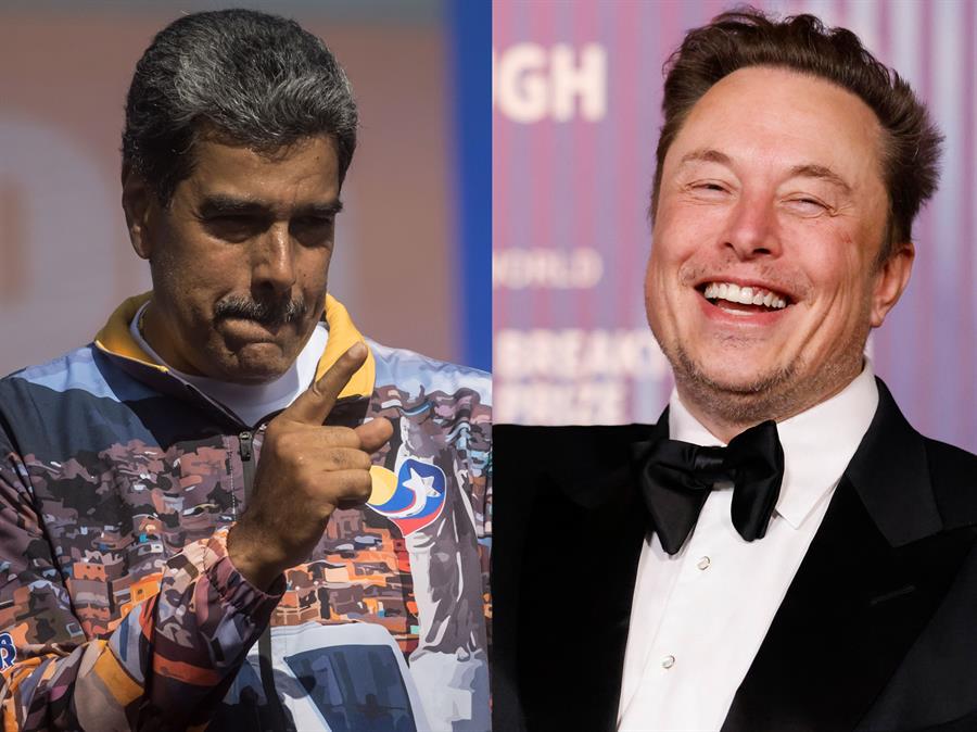 Combo de fotografías del presidente de Venezuela, Nicolás Maduro (izq.), y el CEO de Tesla Motors Elon Musk. Hay cosas que Elon Musk detesta en extremo: el progresismo, Nicolás Maduro (ya hablaremos de ello) y esto... Su fabricante de autos eléctricos, Tesla, llamó a revisión a 1.849.638 vehículos en Estados Unidos (¡vaya numerito!) para reparar un defecto en su software que impide detectar si el pasador del capó está cerrado. Este es uno de los clics tecnológicos de América. EFE