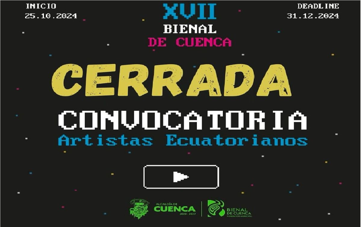 La convocatoria para artistas nacionales para la XVII edición 'The Game: Una Bienal de bienales' se cerró el 31 de diciembre de 2024.