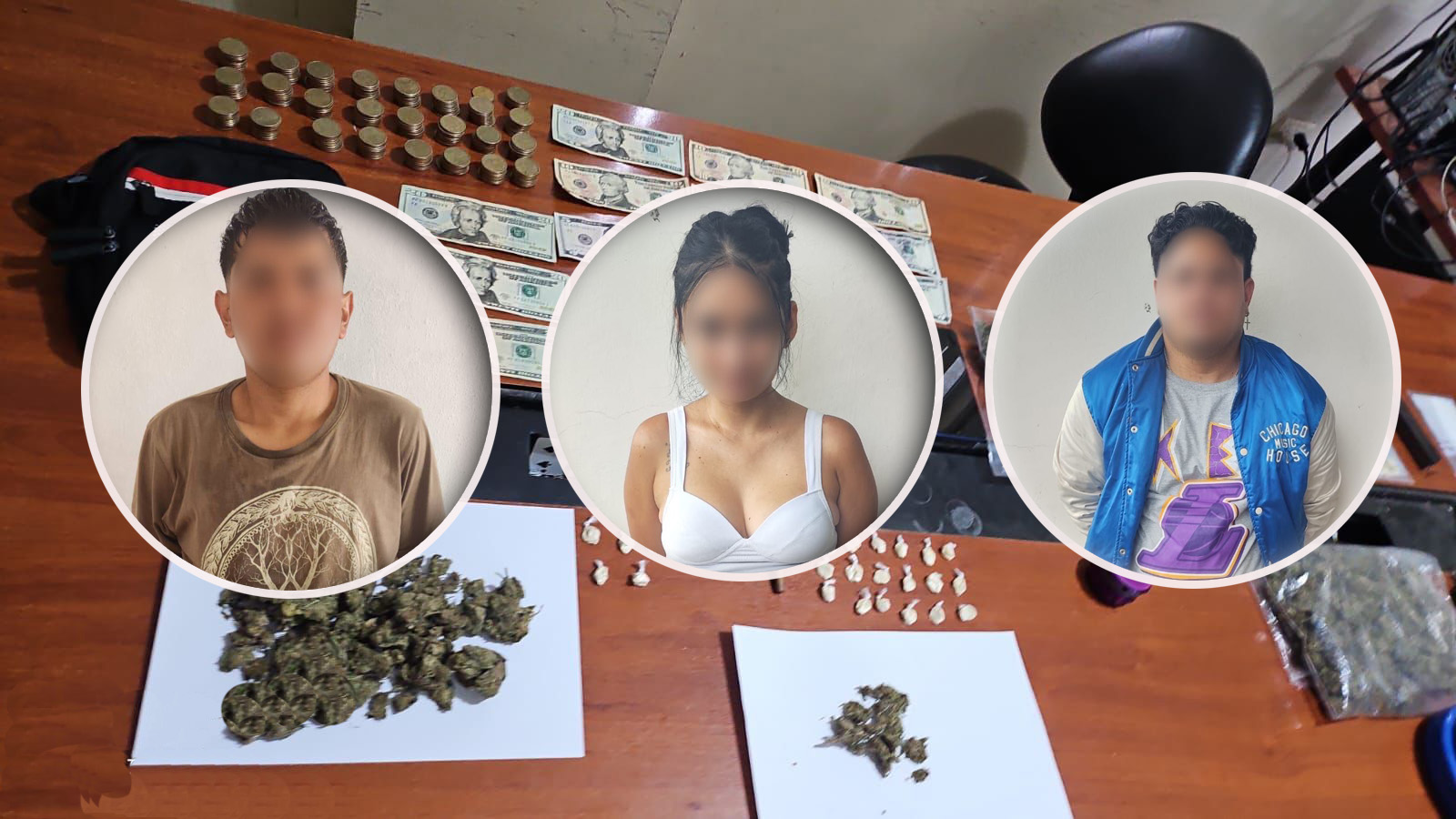 Luego de los allanamientos en Girón, el personal policial decomisó varios artículos irregulares. Se detuvo a tres personas.