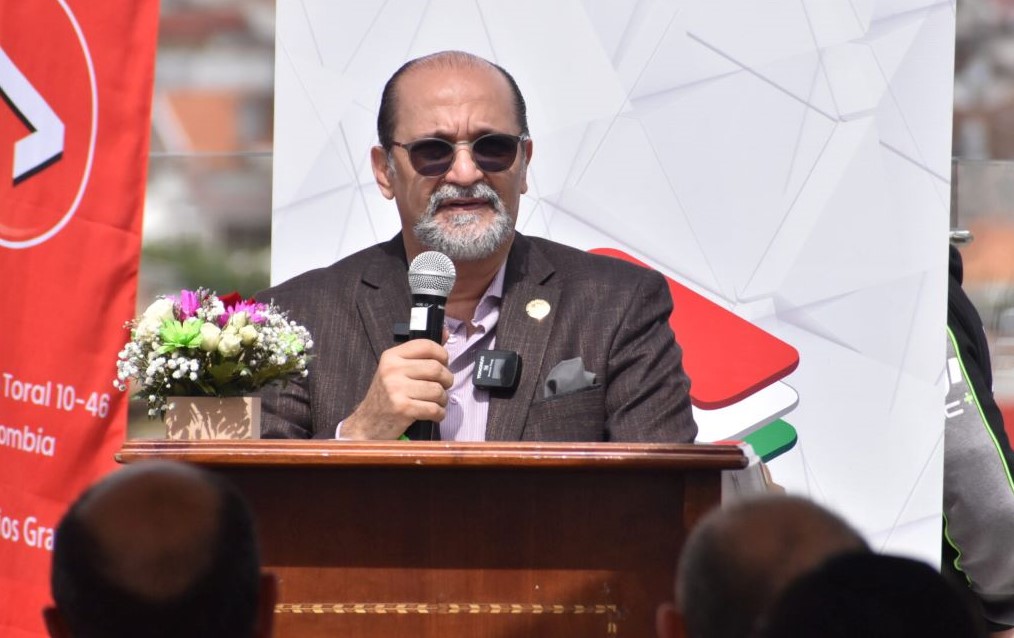 Humberto Plaza, titular del Ministerio de Vivienda, durante el lanzamiento de la XXIII Feria de la Construcción, Vivienda y Decoración, Cuenca 2025