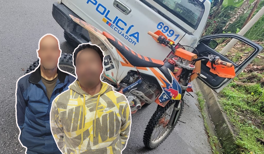 Los dos ciudadanos investigados fueron aprehendidos a bordo de una motocicleta en el cantón Girón.